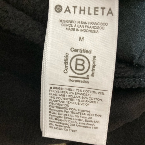 Athleta Black Pullover Sweatshirt with High Collar and Cozy Fabric - Picture 7 of 10